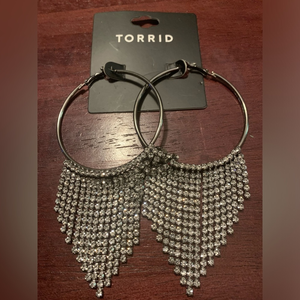 Torrid Shiny Cascading Rhinestone waterfall earrings
